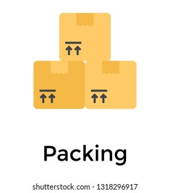 Cardboards flat icon design, package concept 