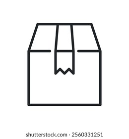 Cardbox package thin line icons. Perfect pixel on transparent background