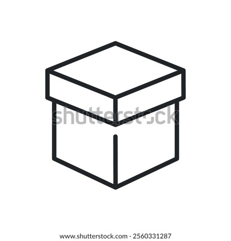 Cardbox package thin line icons. Perfect pixel on transparent background