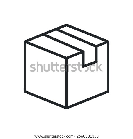 Cardbox package thin line icons. Perfect pixel on transparent background