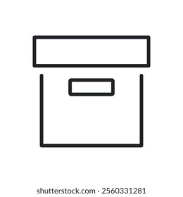 Cardbox package thin line icons.Perfect pixel on transparent background