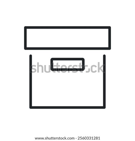 Cardbox package thin line icons.Perfect pixel on transparent background