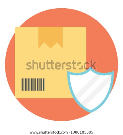 
A cardbox shipment with security shield concept of package security
