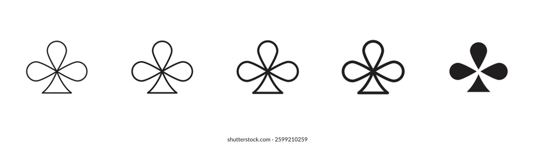Card-club icons in black outline, solid and colored style