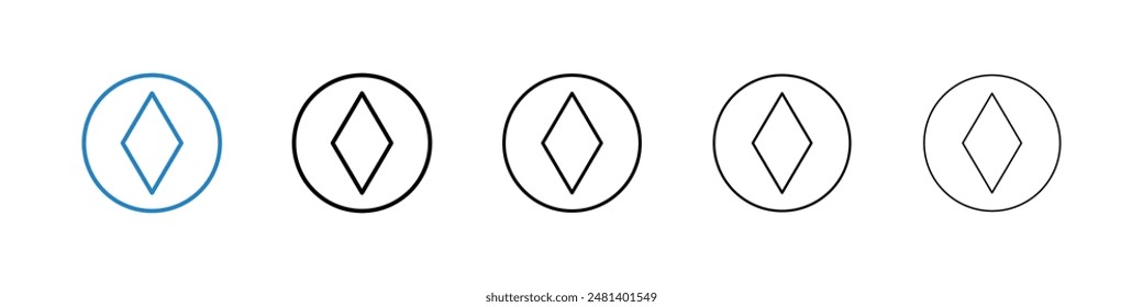 Card-diamond liner icon vector set.