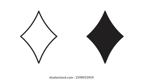Card-diamond vector line icon illustration collection.