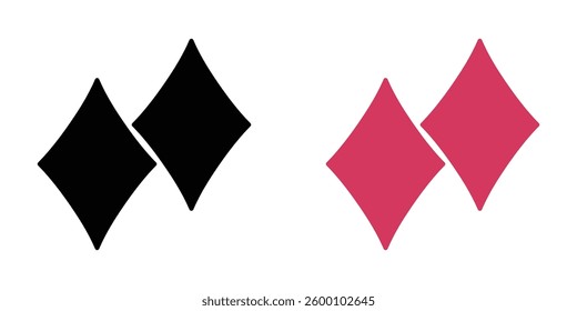 Card-diamond web vector icons set
