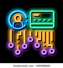 cardholder details neon light sign vector. Glowing bright icon cardholder details sign. transparent symbol illustration