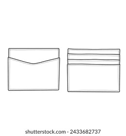 Cardholder wallet with 4 pockets. Vector illustration isolated on a white background.