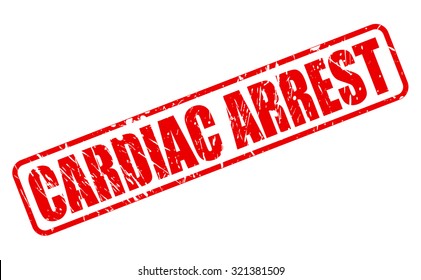 CARDIAC ARREST red stamp text on white