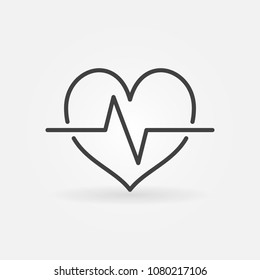 Cardiac cycle linear icon. Vector heartbeat concept symbol or logo element in thin line style