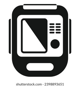 Cardiac defibrillator icon simple vector. Heart attack. Automatic care treatment