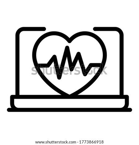 Cardiac diagram icon. Outline cardiac diagram vector icon for web design isolated on white background