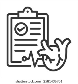 Cardiac Examination Icon Vector Illustration Outline