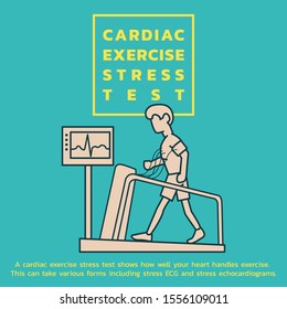 Cardiac Exercise Stress Test Icon Design