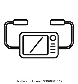 Cardiac first aid icon outline vector. Medical defibrillator. Device portable