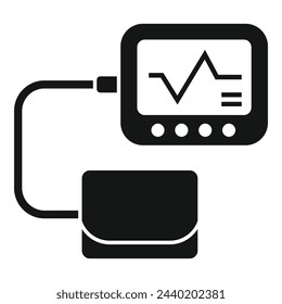 Cardiac home monitor device icon simple vector. Pain heart. Impact disease