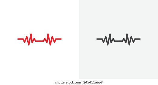 Cardiac Monitor Icon Set. Pulse rate and heartbeat health vector symbol.