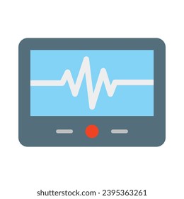 Cardiac Monitor Vector Flat Icon For Personal And Commercial Use.

