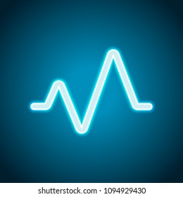 cardiac pulse line. simple single icon. one line style. Neon style. Light decoration icon. Bright electric symbol