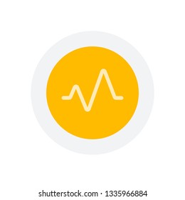 cardiac pulse line. simple single icon. one line style. Icon in colored circle with gray bold border. Web button, modern flat design
