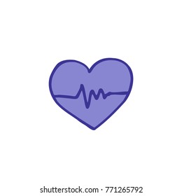 cardiac rhythm doodle icon