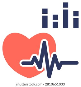 Cardiac Rhythm Simple and clear vector icon web design and for presentation