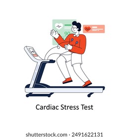 Cardiac Stress Test Flat Style Design Vector illustration. Stock illustration