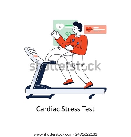 Cardiac Stress Test Flat Style Design Vector illustration. Stock illustration