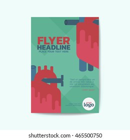 Cardiac Theme Poster Brochure Flyer design Layout vector template in A4 size design
