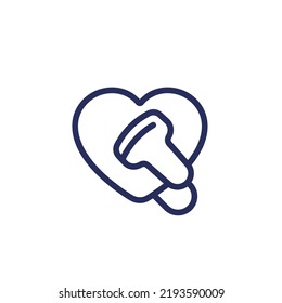 Cardiac Ultrasound Scanner Line Icon