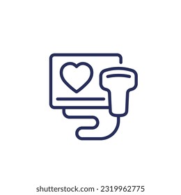 cardiac ultrasound scanner line icon