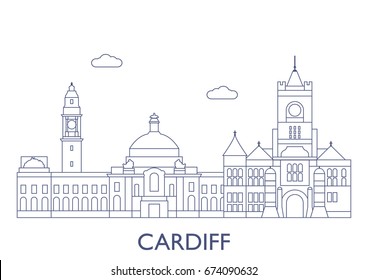 Cardiff, United Kingdom. The most famous buildings of the city