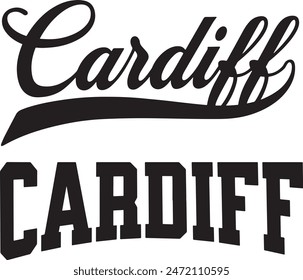 Cardiff Wales Word Vector Illustration
