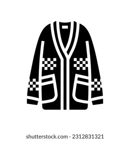 cardigan autumn season glyph icon vector. cardigan autumn season sign. isolated symbol illustration