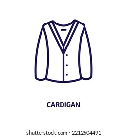 cardigan icon from clothes collection. Thin linear cardigan, vector, fashion outline icon isolated on white background. Line vector cardigan sign, symbol for web and mobile