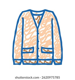 cardigan japanese school doodle icon sketch vector. cardigan japanese school sign. isolated symbol illustration