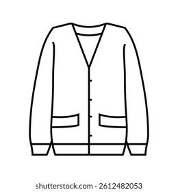 cardigan japanese school line icon vector. cardigan japanese school sign. isolated contour symbol black illustration