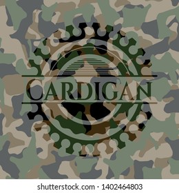 Cardigan on camouflaged pattern. Vector Illustration. Detailed.