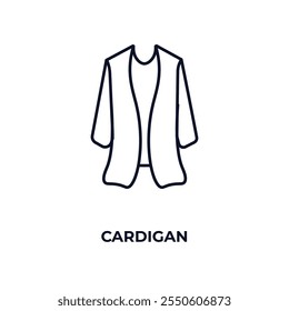 cardigan outline icon. Linear vector from clothes concept. Thin line cardigan icon isolated on white background