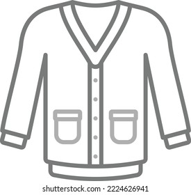 Icono vectorial Cardigan. Se puede usar para imprimir, móviles y aplicaciones web.