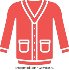 Icono vectorial Cardigan. Se puede usar para imprimir, móviles y aplicaciones web.