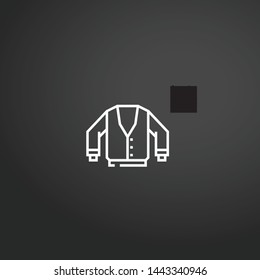 Cardigan vector icon. Cardigan concept stroke symbol design. Thin graphic elements vector illustration, outline pattern for your web site design, logo, UI. EPS 10.