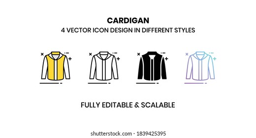 Cardigan Vector illustration icons in different style