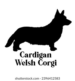 Cardigan Welsh Corgi Dog Silhouette Hund Rasse Logo-Oberfläche Vektorgrafik