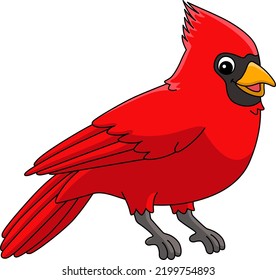 Cardinal Animal Cartoon Colored Clipart 