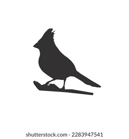 Cardinal bird black silhouette vector on a white background