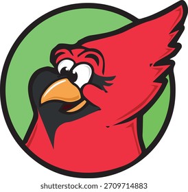 Cardinal bird caetoon like drawing mascot type