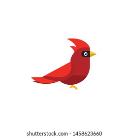 Cardinal bird cartoon icon,vector on a white background