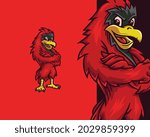 Cardinal Bird Cartoon Mascot Character